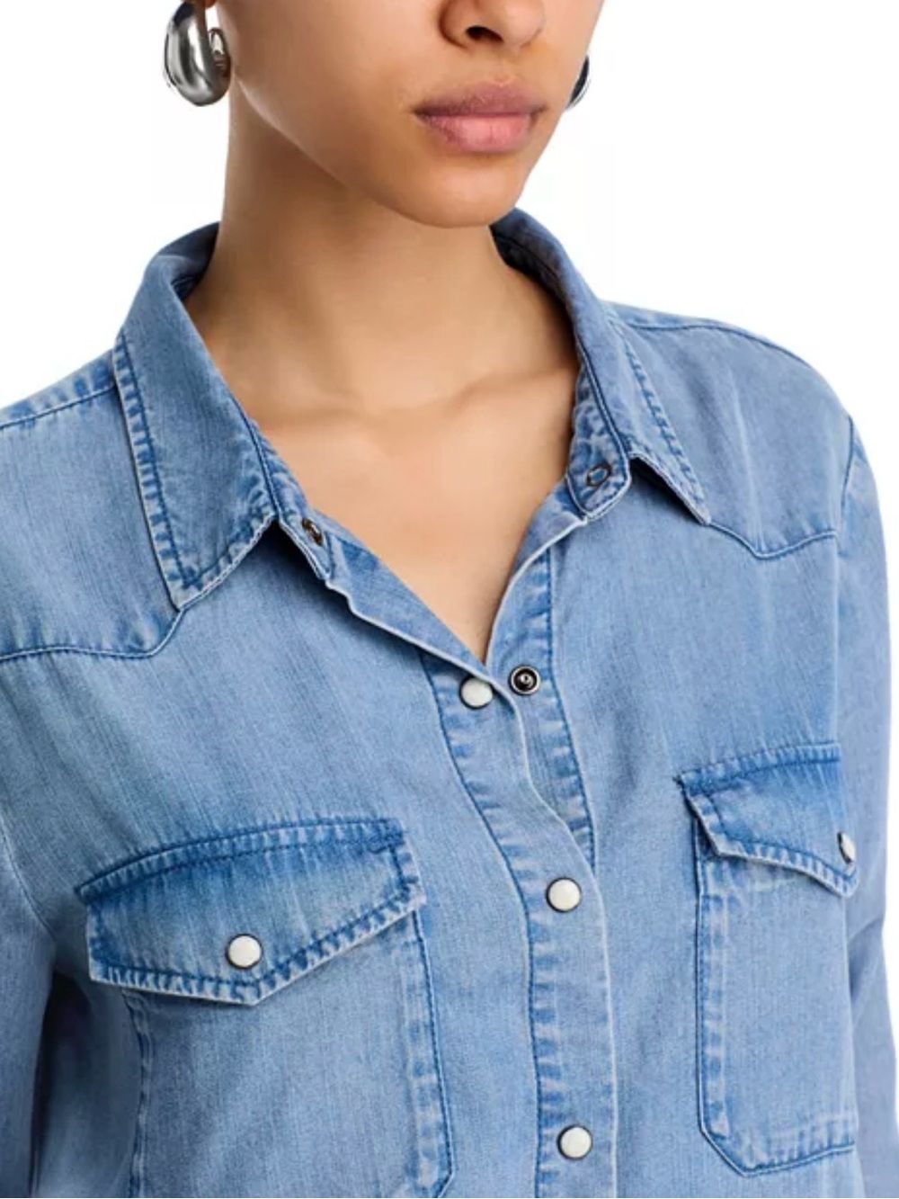 Aqua Denim Button Down size small super soft! Only worn twice!